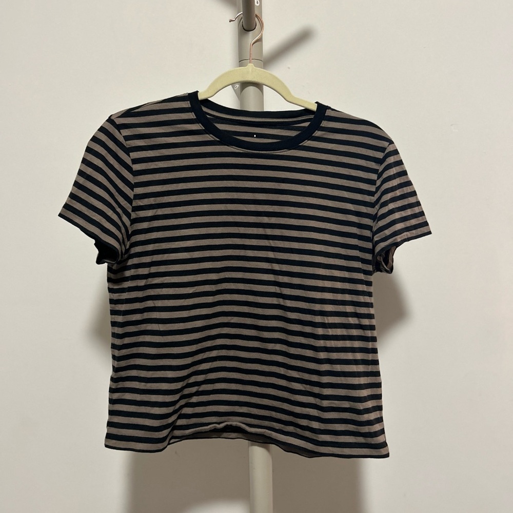 Striped Black and Tan Women's Top